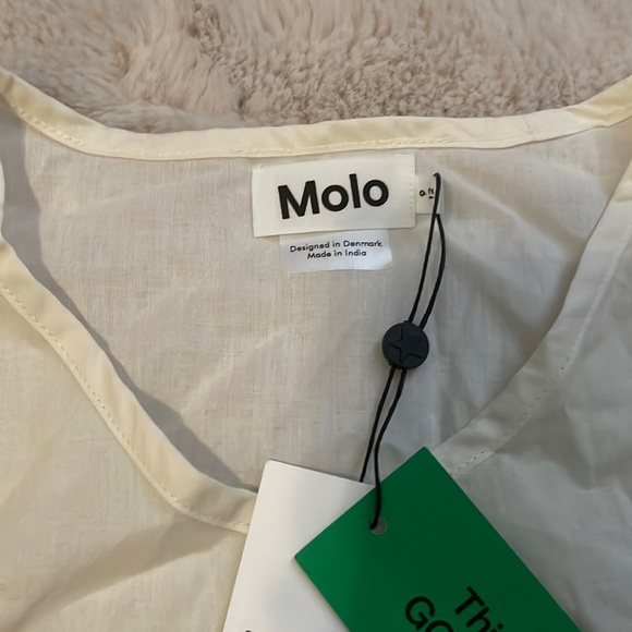 MOLO Butterfly Organic cover- up  with Ruffled Sleeves in Off-White - Picture 3 of 7